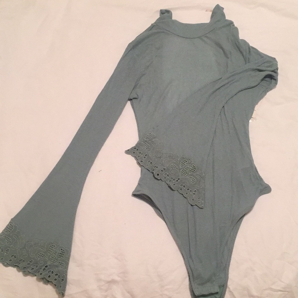 Free People Green Bodysuit